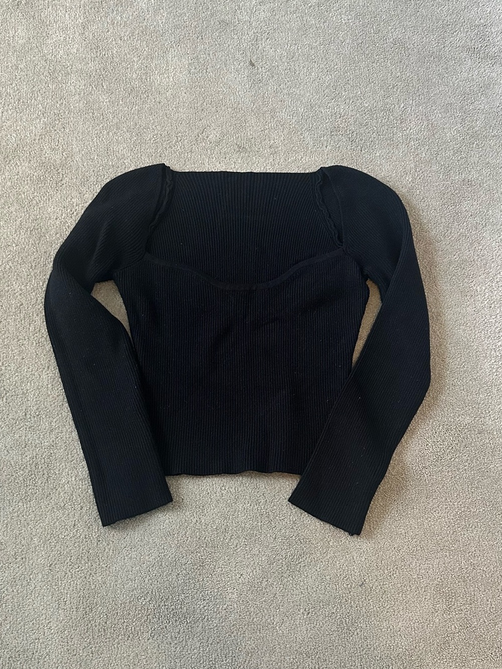 Black Ribbed Sweater - Picture 2 of 3